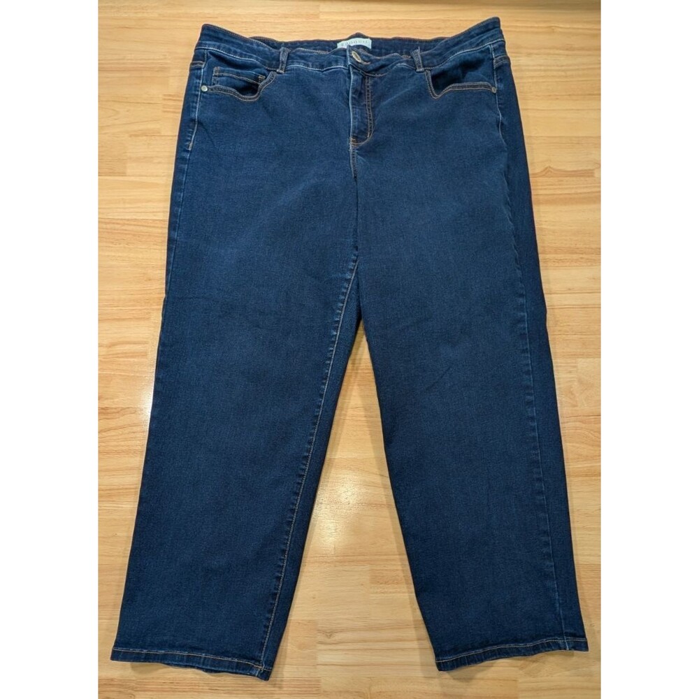 Eloquii Denim Womens Plus Size 20 Dark Wash Stretch Jeans Skinny Bootcut Pants